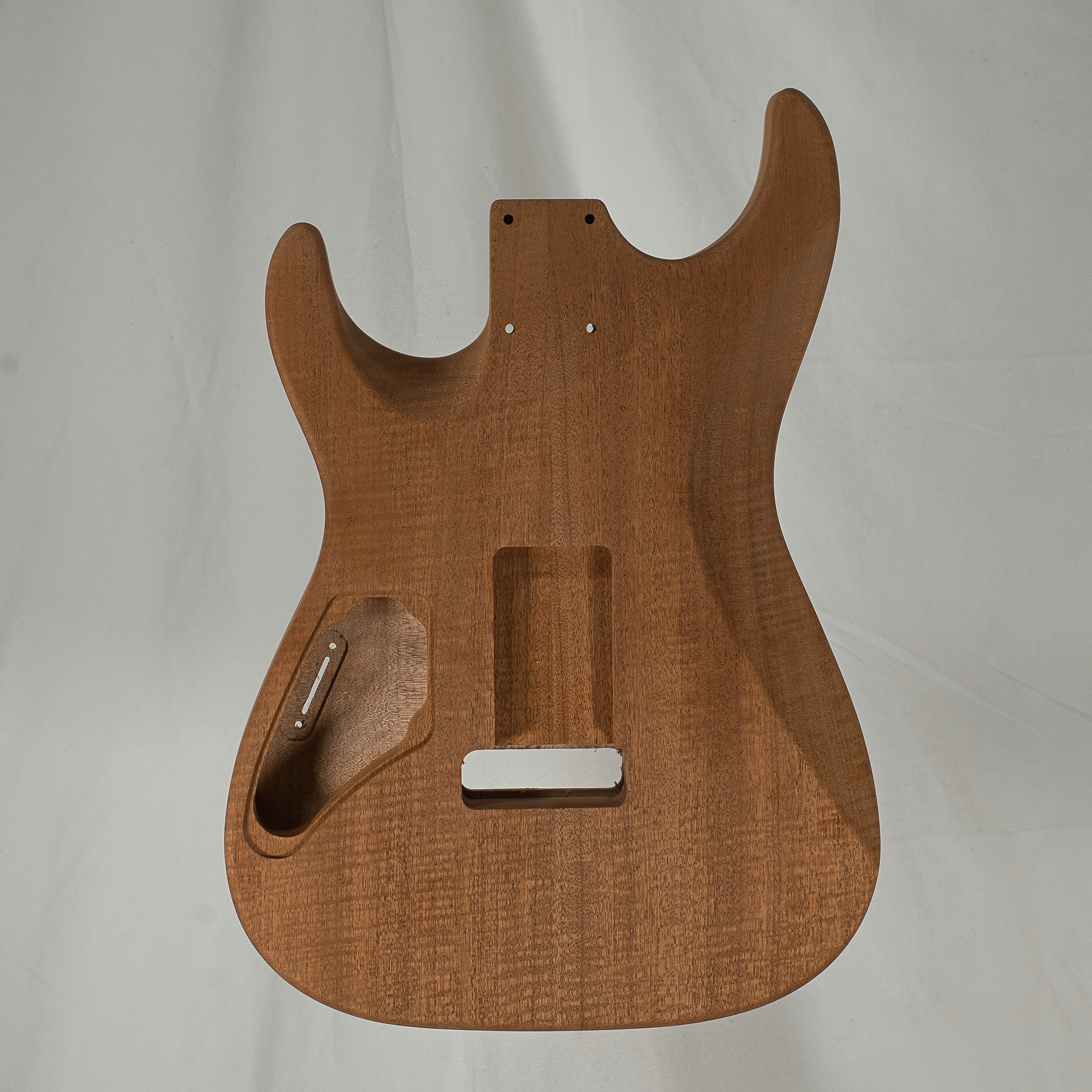 2PC Mahogany/Flame Maple Dinky Carved Top Strat Guitar Body