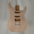 2PC Mahogany/Quilted Maple Dinky Carved Top Strat Guitar Body