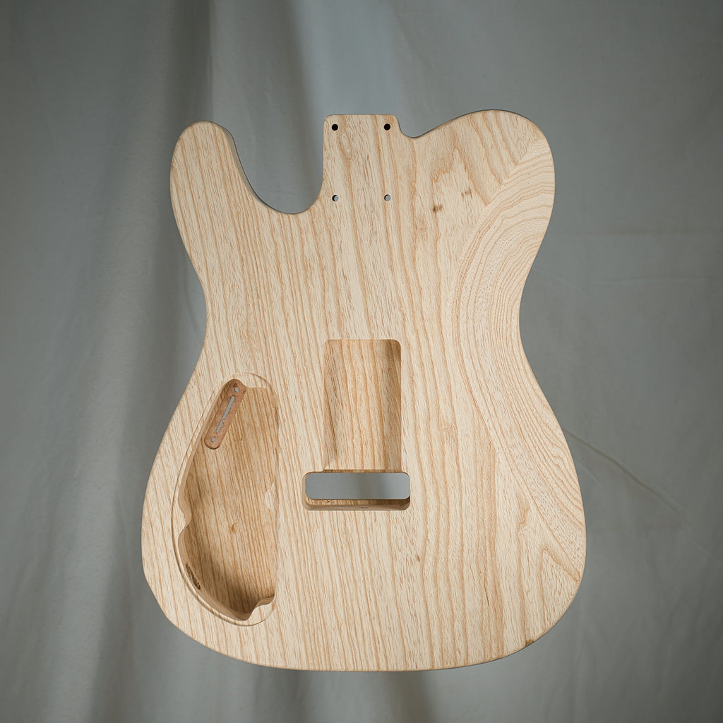 1PC Swamp Ash/Flame Maple Tortoise Bound Tele Guitar Body
