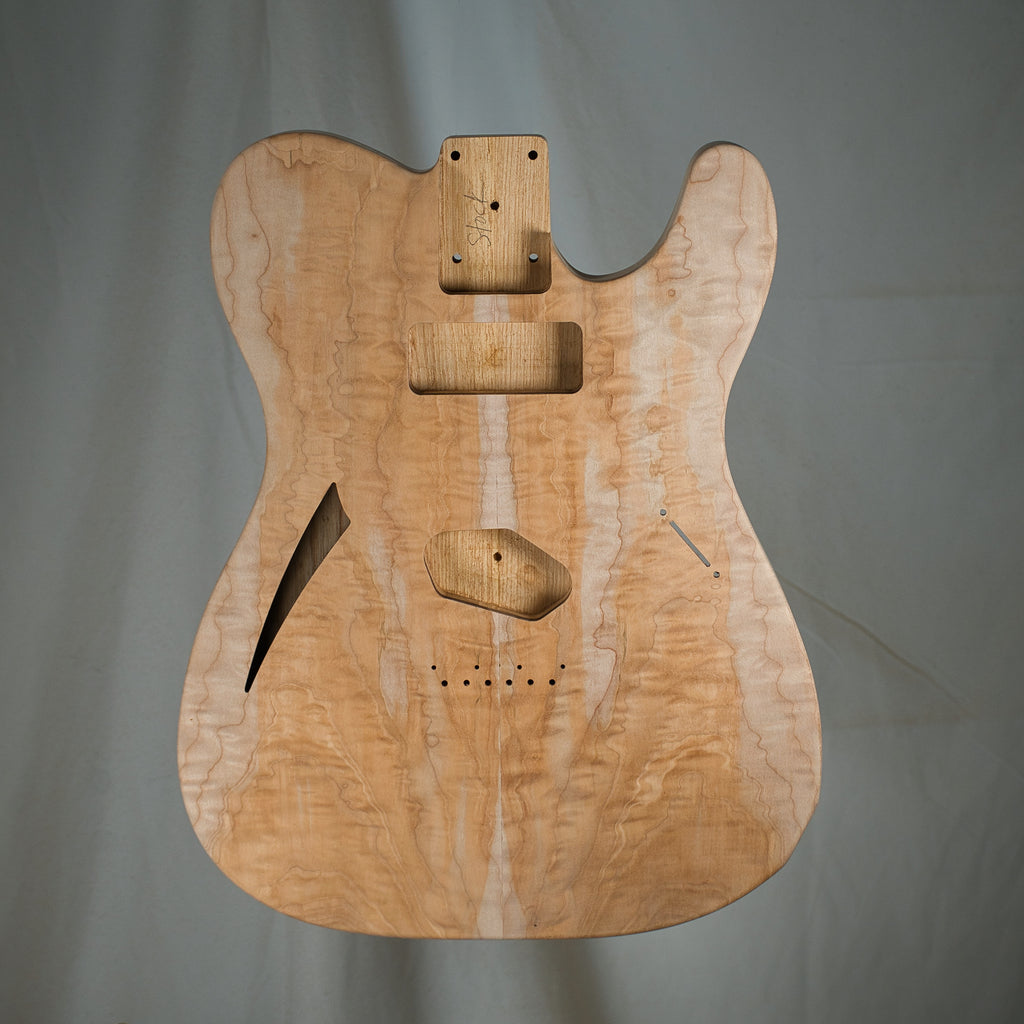 Hybrid Swamp Ash/Quilt Maple Tele Guitar Body