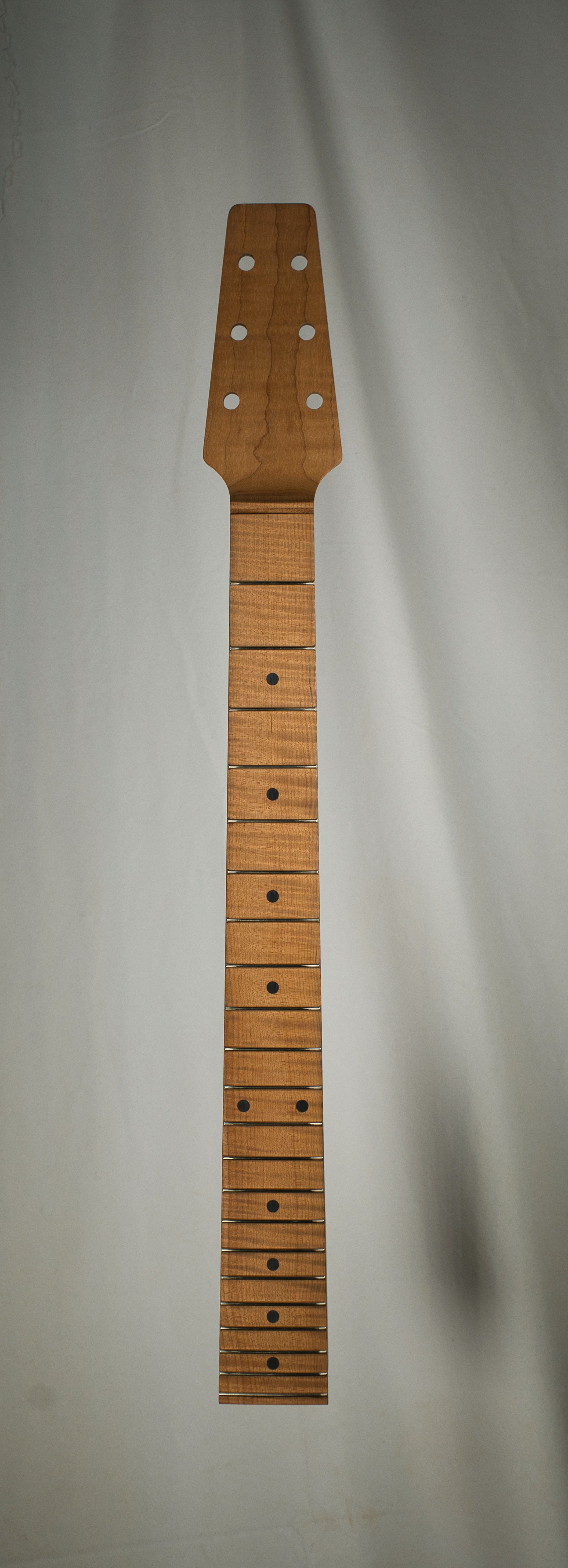 Roasted Flame Maple/Roasted Flame Maple Snakehead Guitar Neck